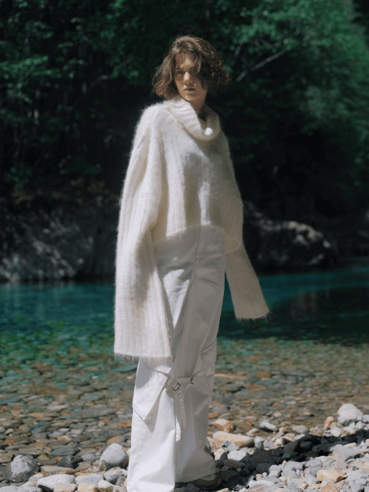 OLLIE - Belted cargo WHITE LIVINGTONE OFFICIAL WEB STORE
