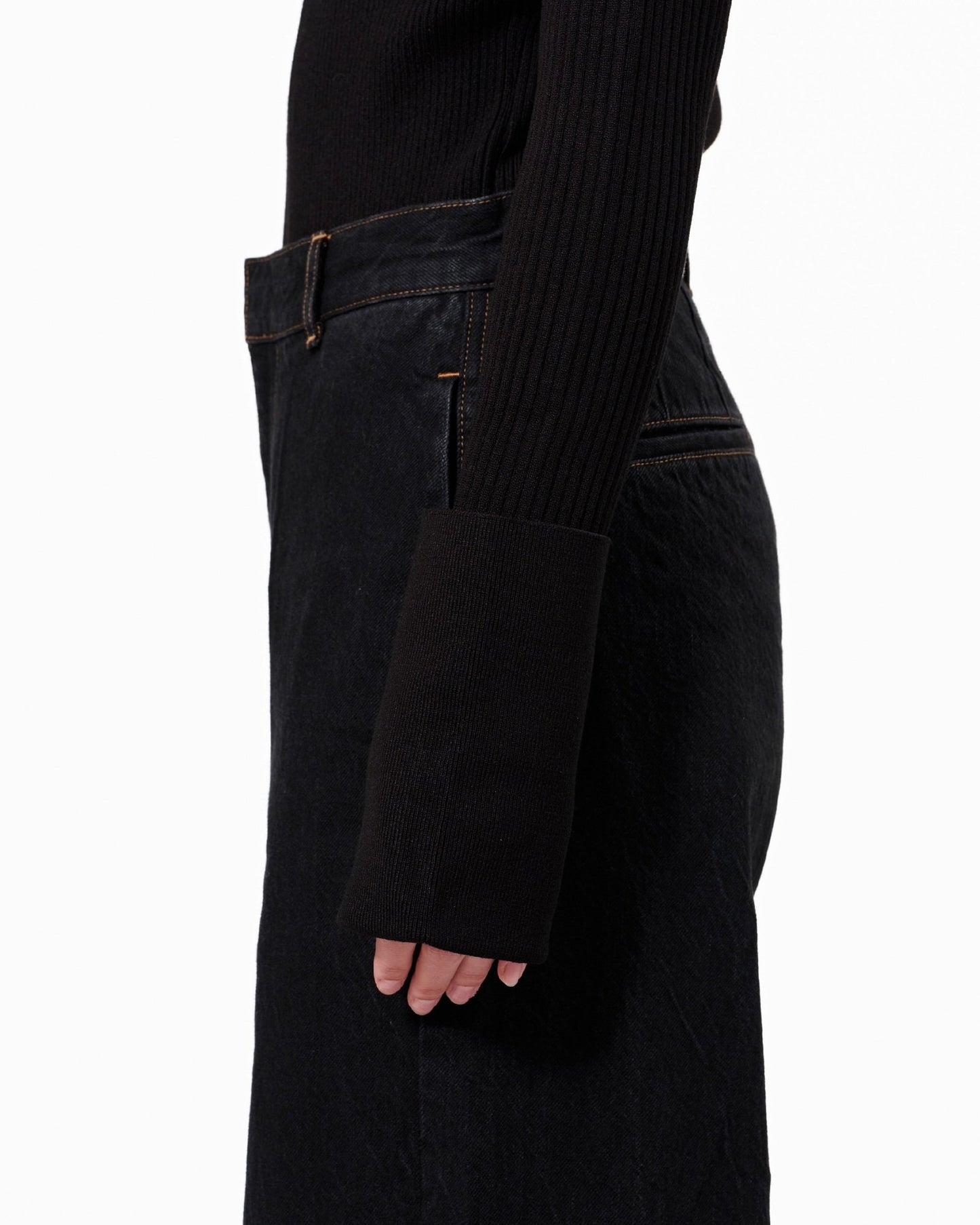 DOLK zipper fly High neck knit BLACK LIVINGTONE OFFICIAL WEB STORE