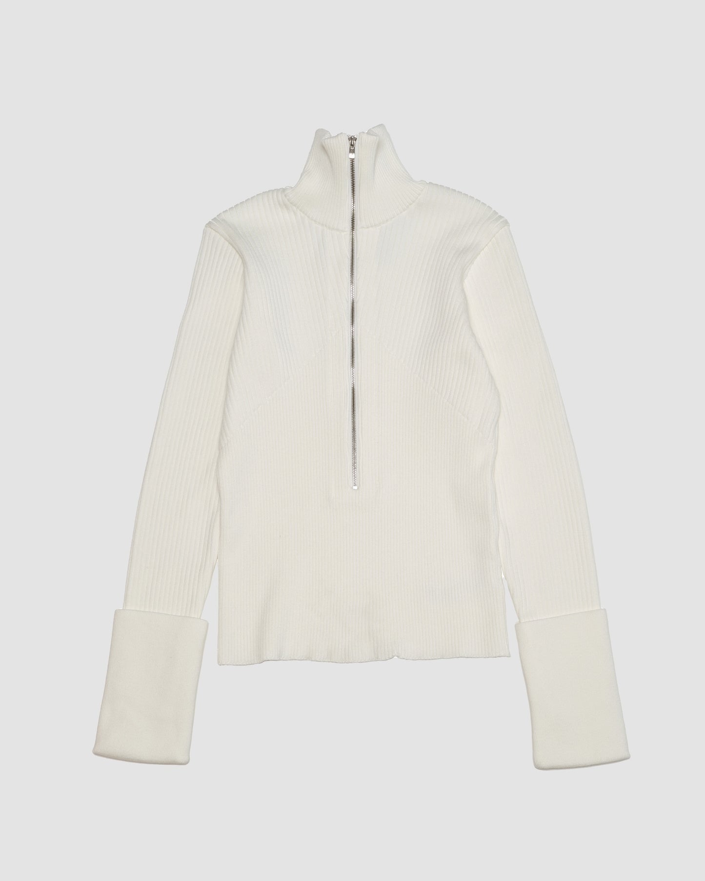 DOLK zipper fly High neck knit WHITE LIVINGTONE OFFICIAL WEB STORE