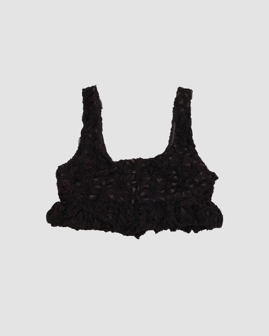 Embroidery flower bustier BLACK LIVINGTONE OFFICIAL WEB STORE
