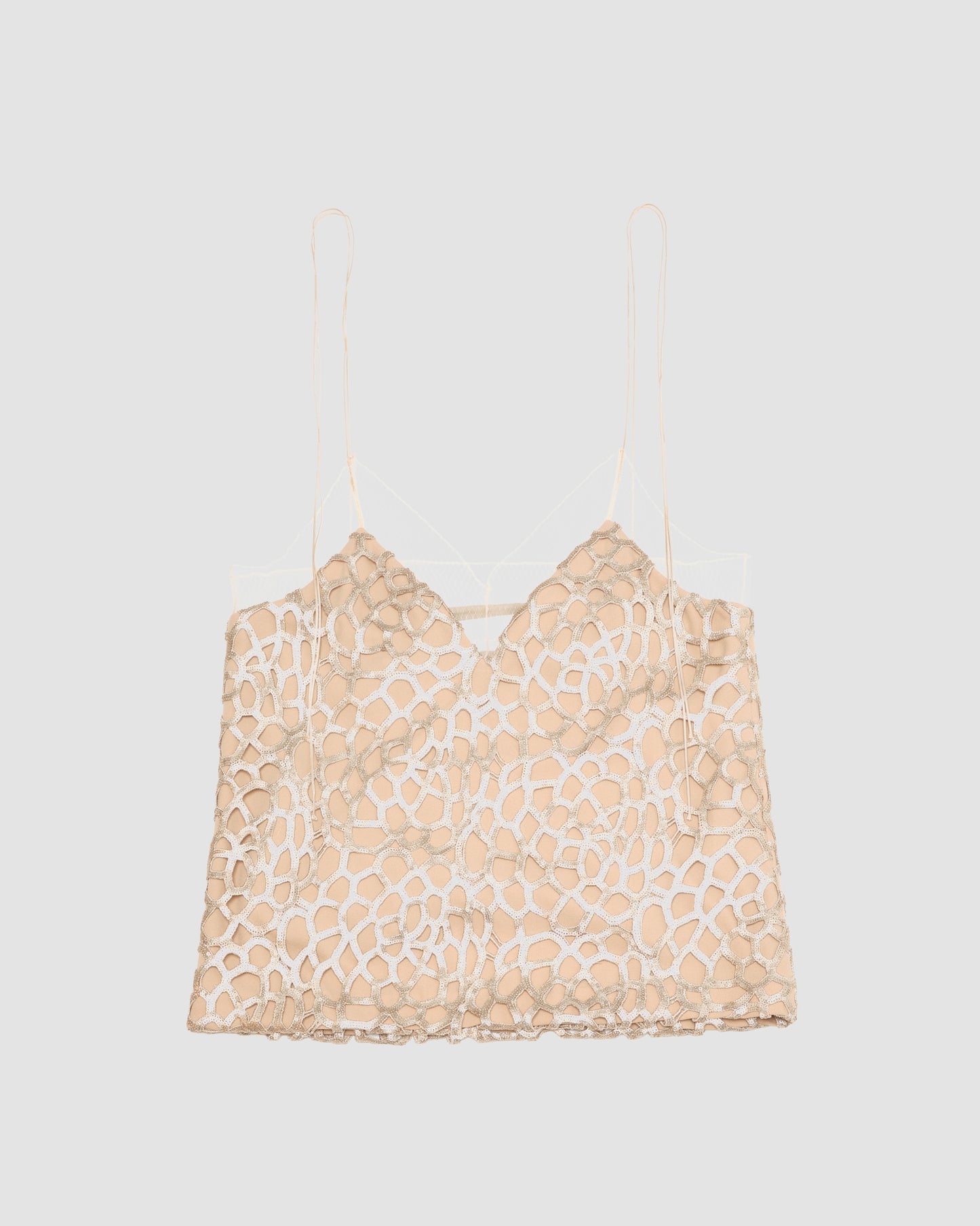 Spangle lace trim cami top GOLD LIVINGTONE OFFICIAL WEB STORE