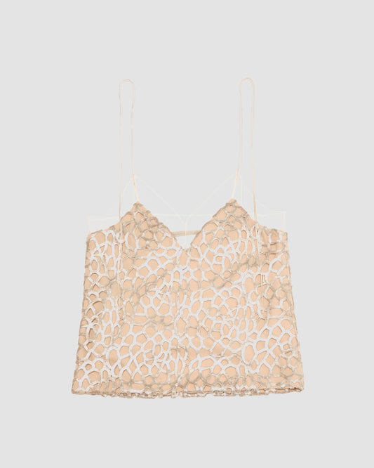 Spangle lace trim cami top GOLD LIVINGTONE OFFICIAL WEB STORE