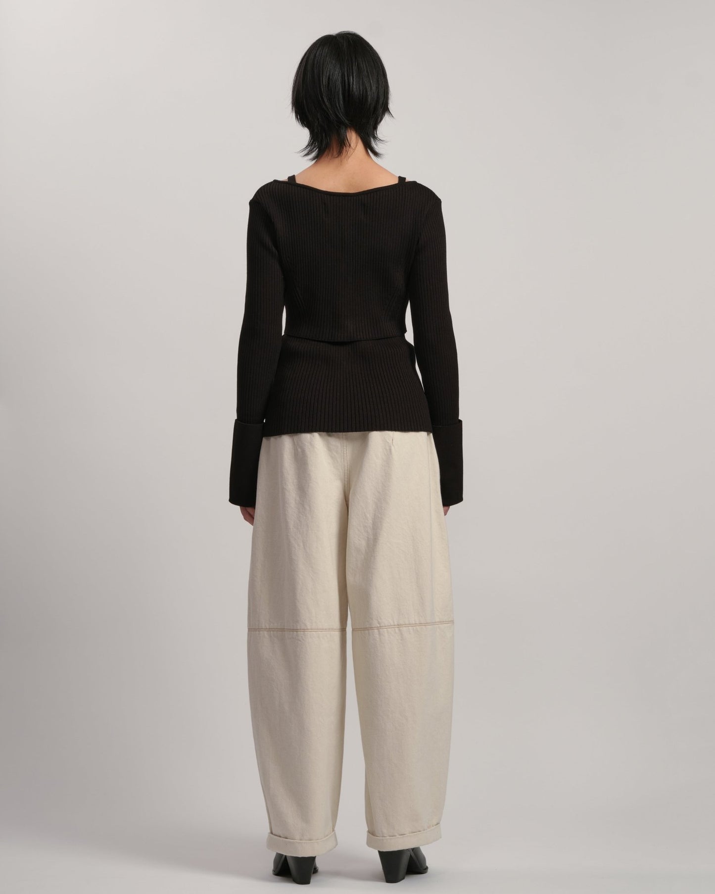 DOLK combi knit BLACK LIVINGTONE OFFICIAL WEB STORE