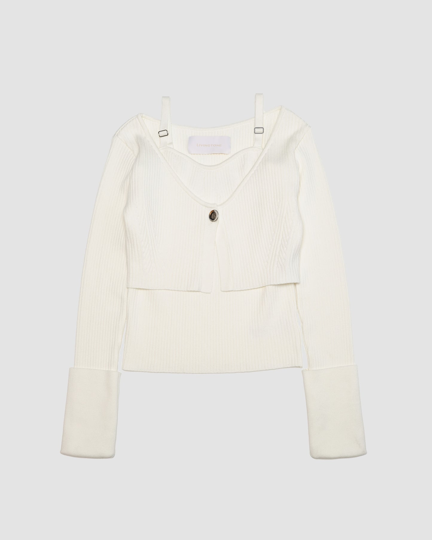 DOLK combi knit WHITE LIVINGTONE OFFICIAL WEB STORE