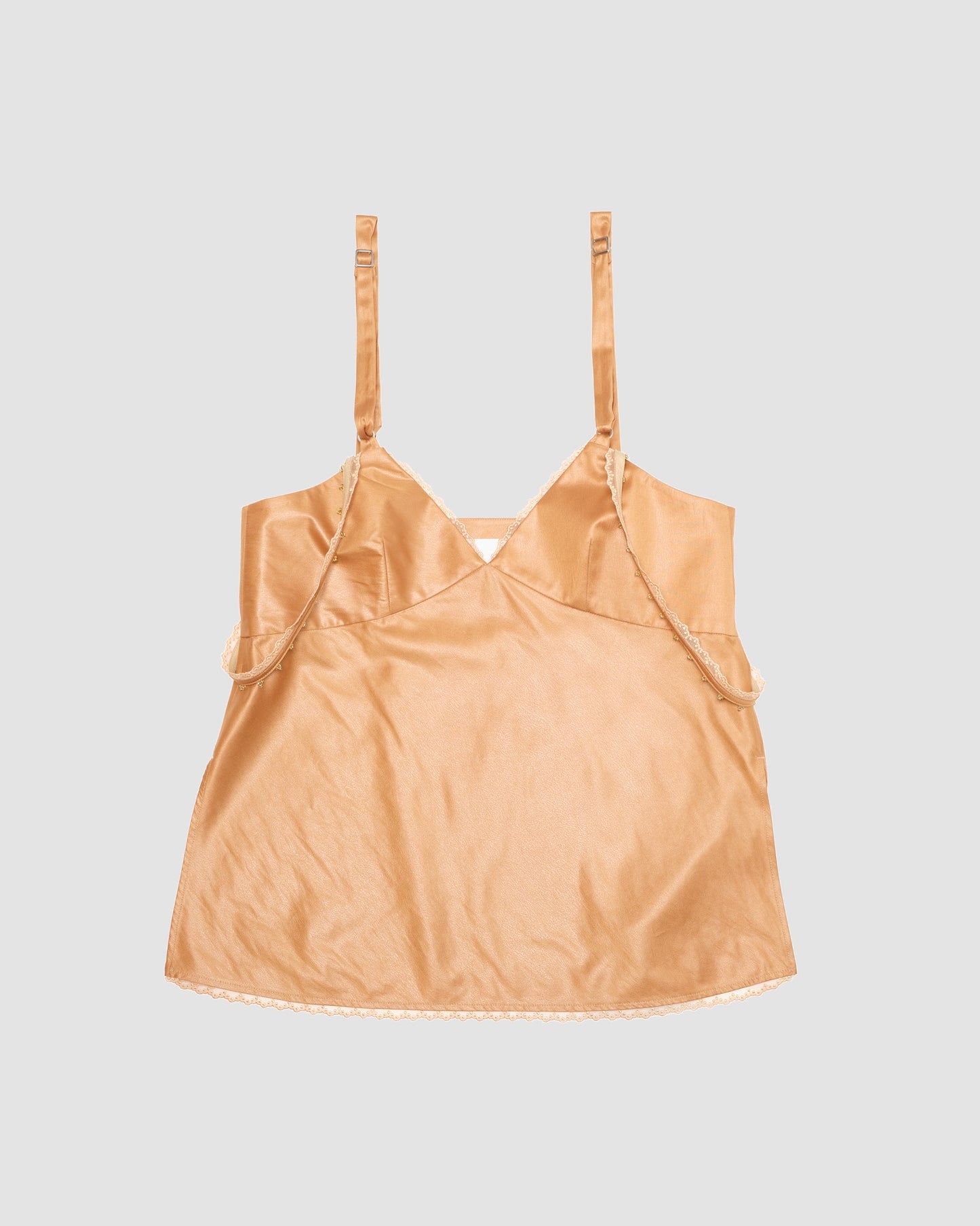 Satin strapped cami top CAMEL LIVINGTONE OFFICIAL WEB STORE