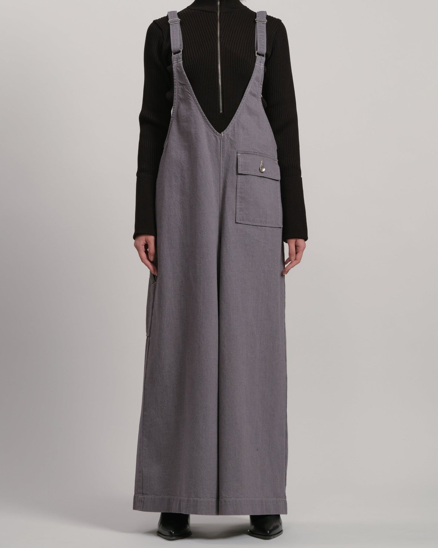 THIERRY - Deep v salopette GREY LIVINGTONE OFFICIAL WEB STORE