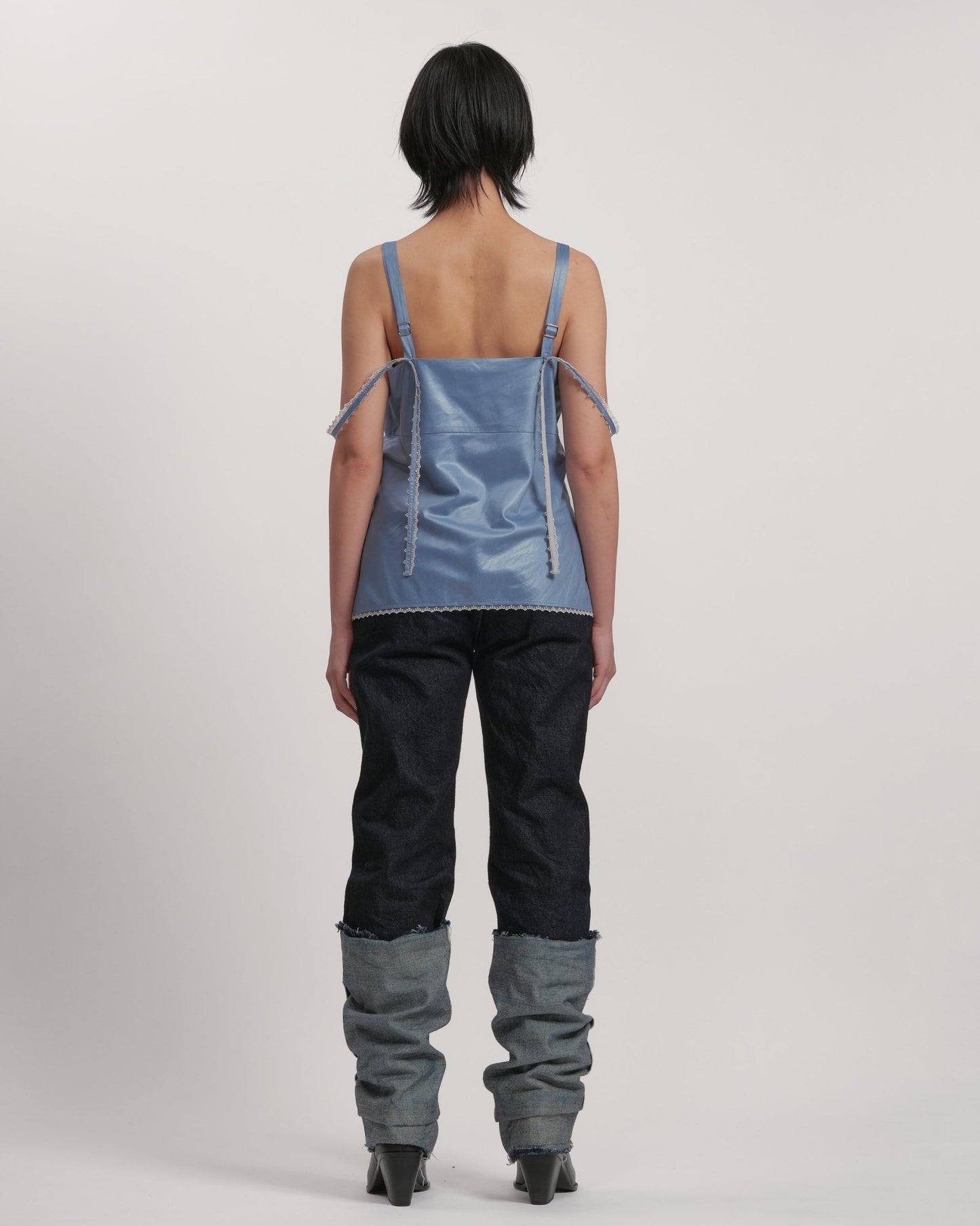 Satin strapped cami top GREY LIVINGTONE OFFICIAL WEB STORE