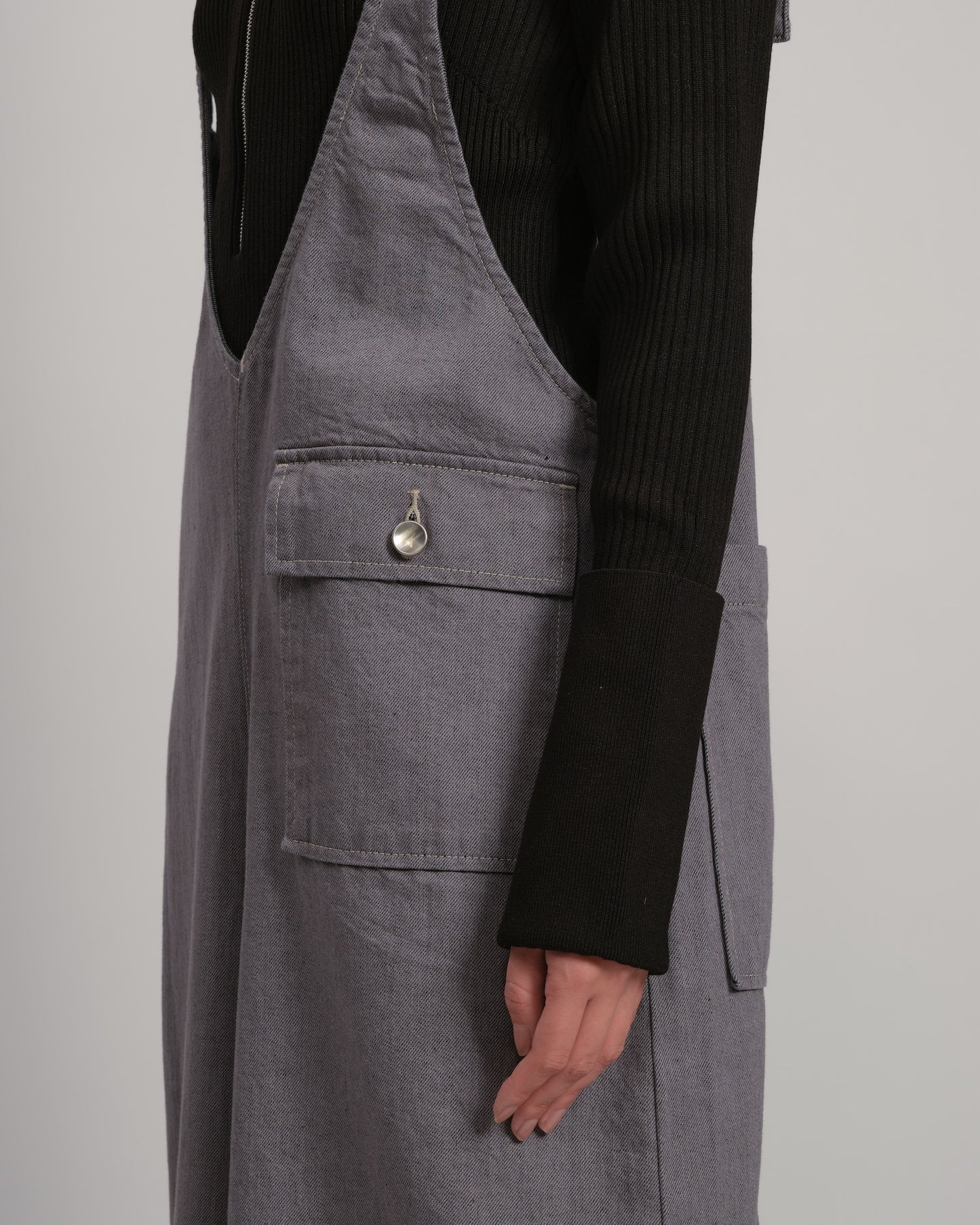 THIERRY - Deep v salopette GREY LIVINGTONE OFFICIAL WEB STORE