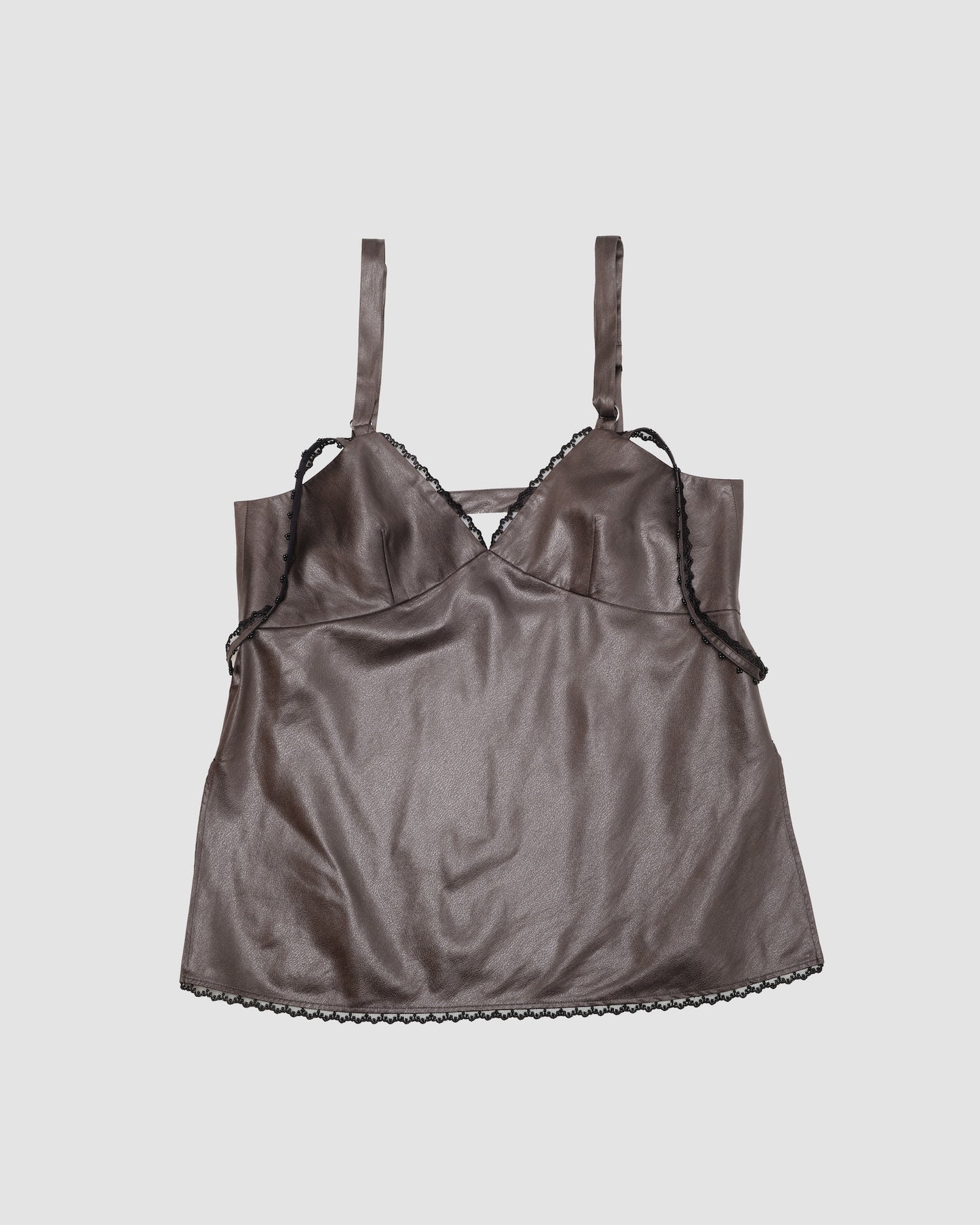 Satin strapped cami top GREY LIVINGTONE OFFICIAL WEB STORE