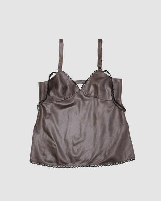 Satin strapped cami top GREY LIVINGTONE OFFICIAL WEB STORE