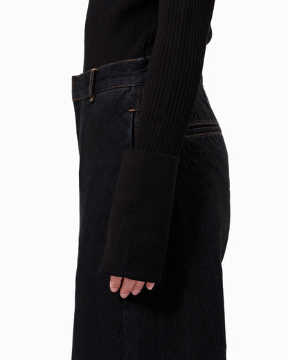 DOLK zipper fly High neck knit BLACK LIVINGTONE OFFICIAL WEB STORE