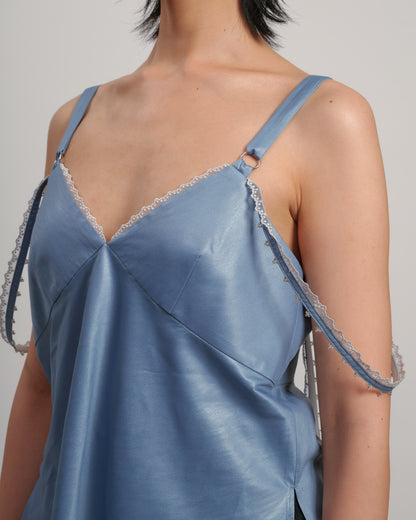 Satin strapped cami top CAMEL LIVINGTONE OFFICIAL WEB STORE