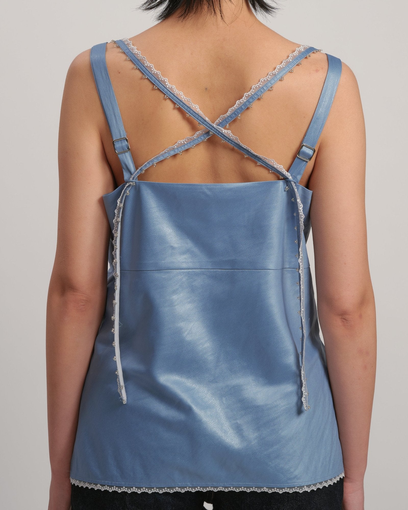 Satin strapped cami top CAMEL LIVINGTONE OFFICIAL WEB STORE