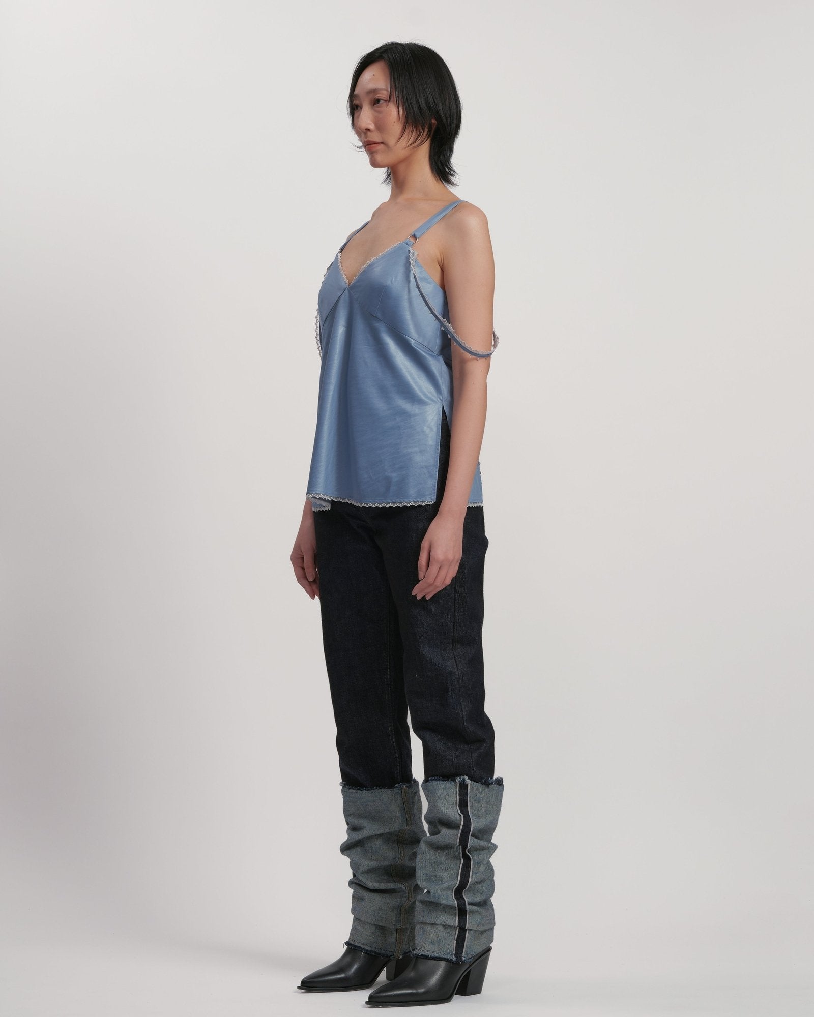 Satin strapped cami top CAMEL LIVINGTONE OFFICIAL WEB STORE