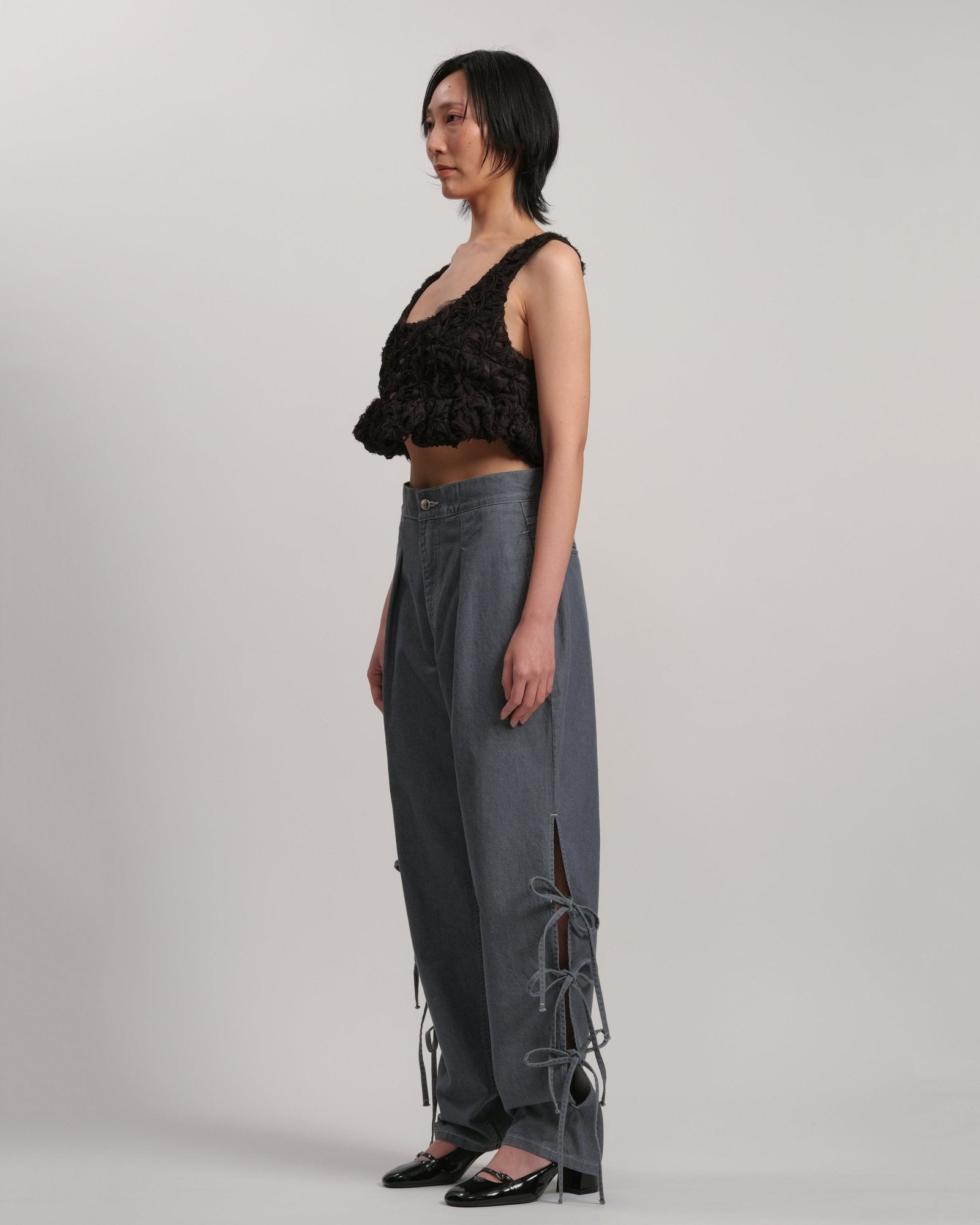 JAZ - Side slit with bow GREY LIVINGTONE OFFICIAL WEB STORE
