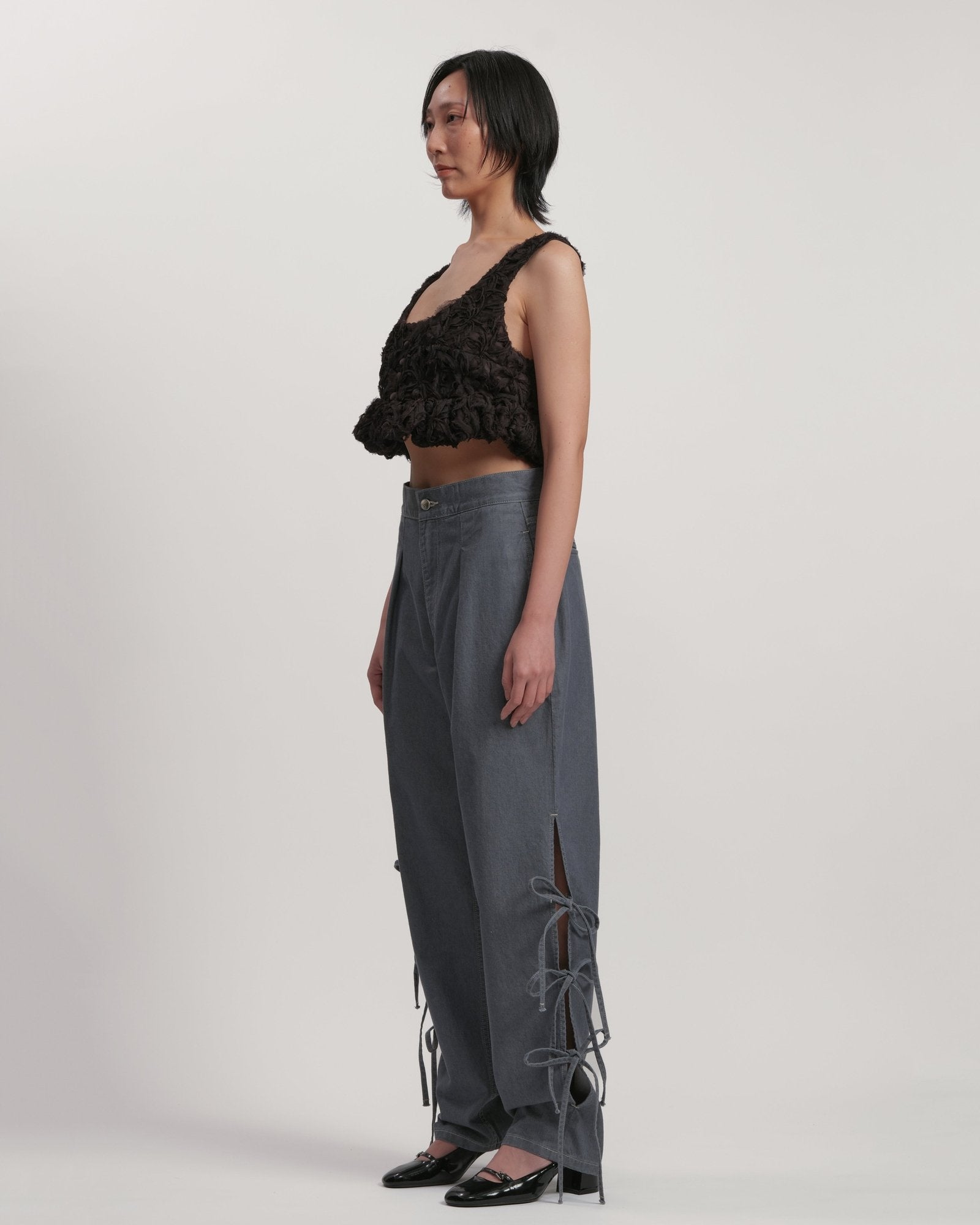 JAZ - Side slit with bow INDIGO LIVINGTONE OFFICIAL WEB STORE