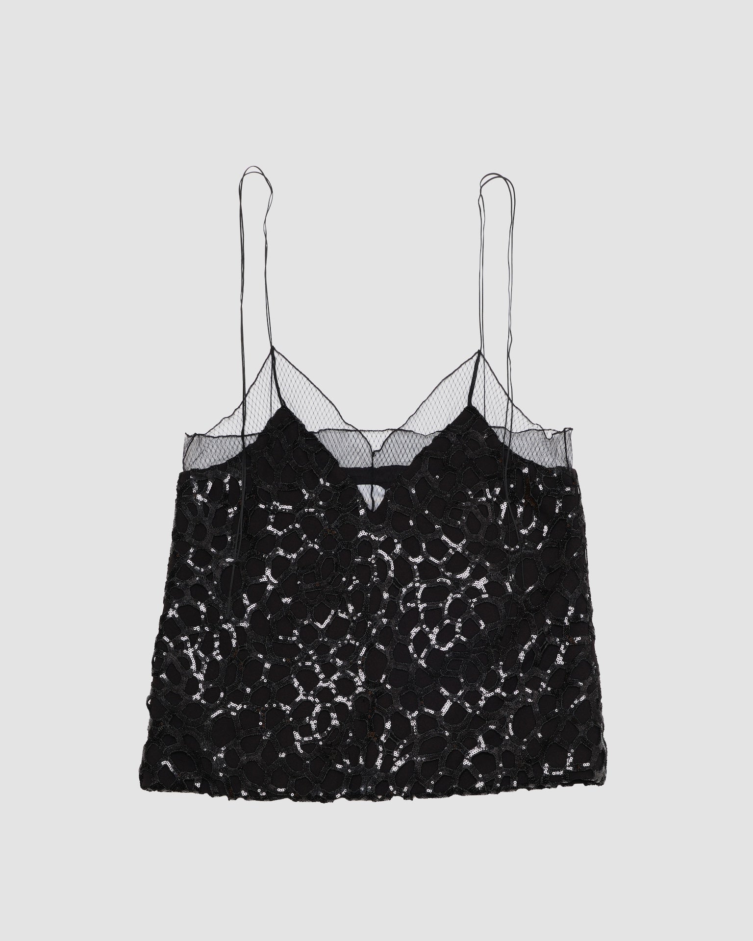 Spangle lace trim cami top (BLACK) - LIVINGTONE OFFICIAL STORE ...