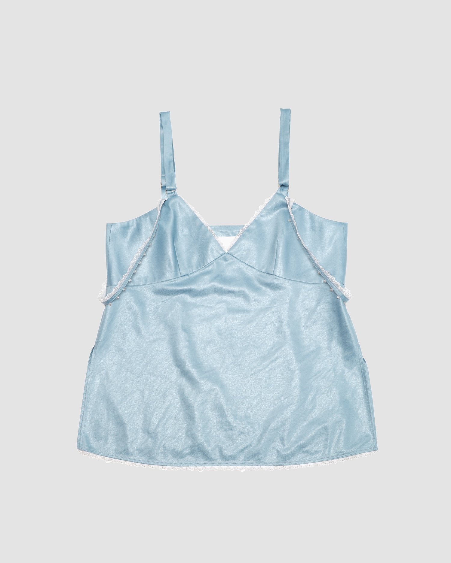 Satin strapped cami top LT BLUE LIVINGTONE OFFICIAL WEB STORE