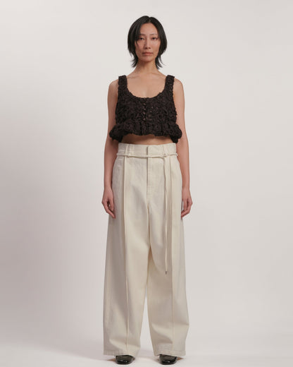 ROBERTE - Waist tuck wide INDIGO LIVINGTONE OFFICIAL WEB STORE