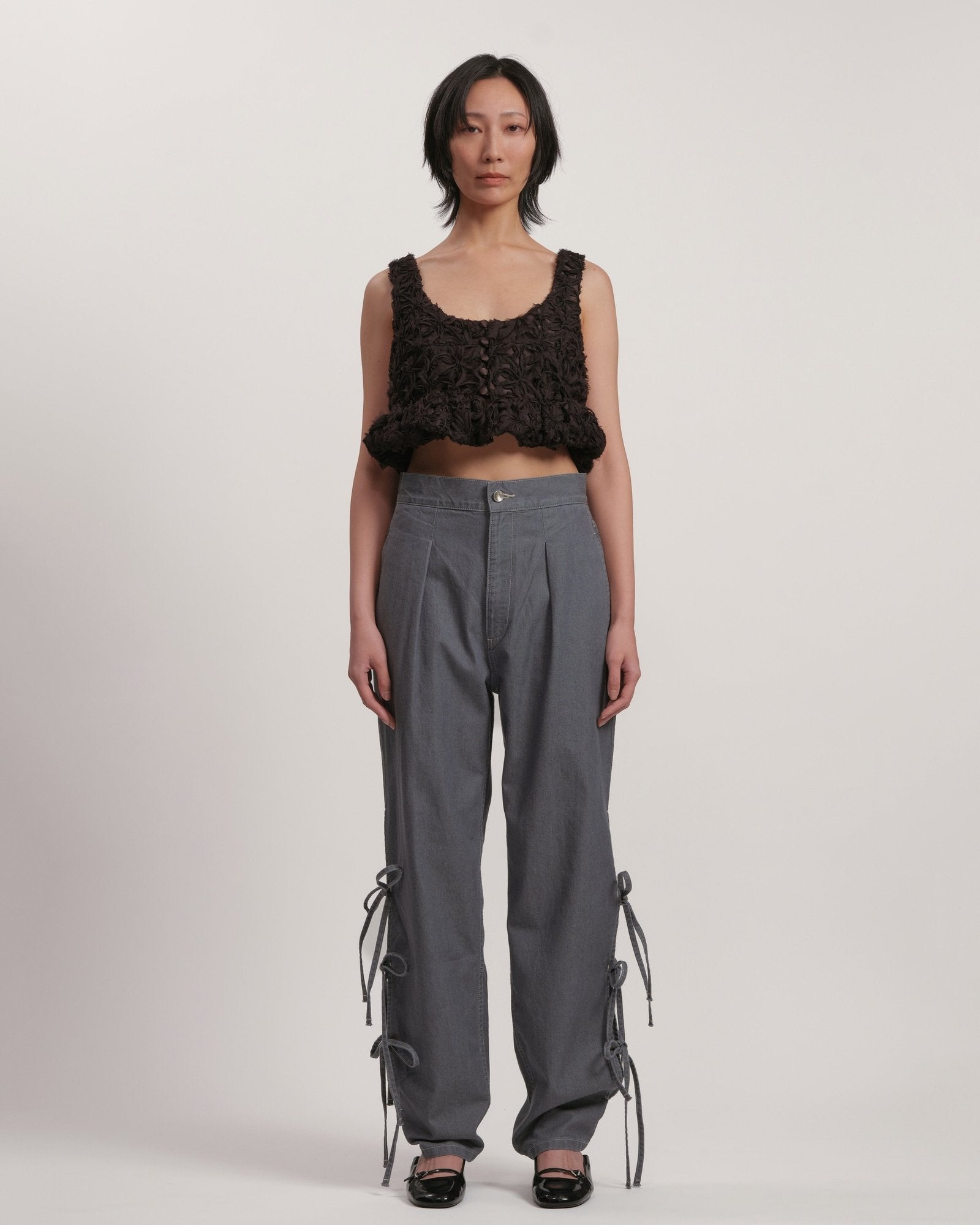 JAZ - Side slit with bow GREY LIVINGTONE OFFICIAL WEB STORE