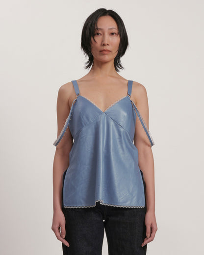 Satin strapped cami top CAMEL LIVINGTONE OFFICIAL WEB STORE