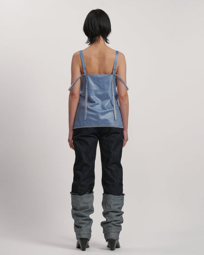 Satin strapped cami top GREY LIVINGTONE OFFICIAL WEB STORE