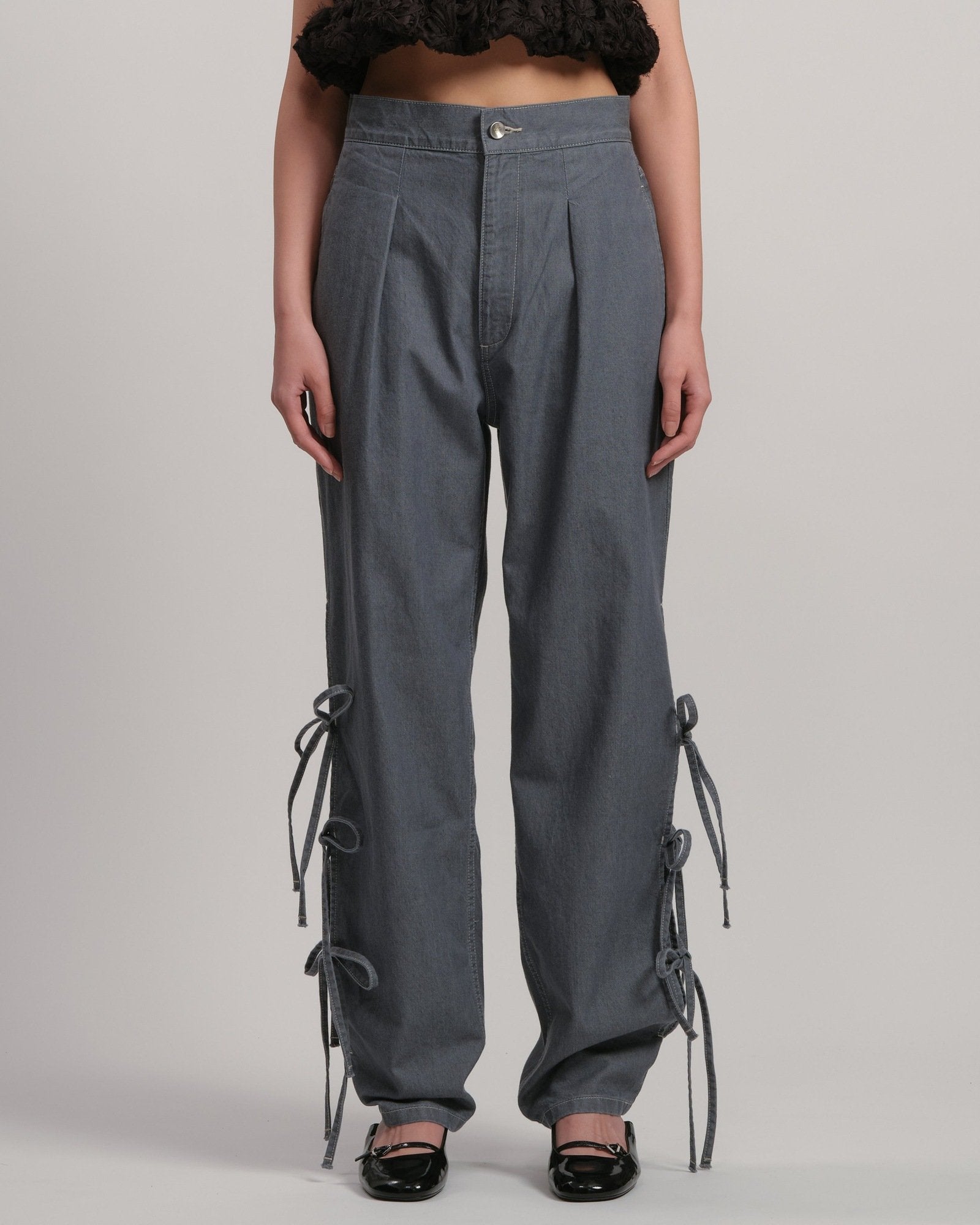 JAZ - Side slit with bow GREY LIVINGTONE OFFICIAL WEB STORE