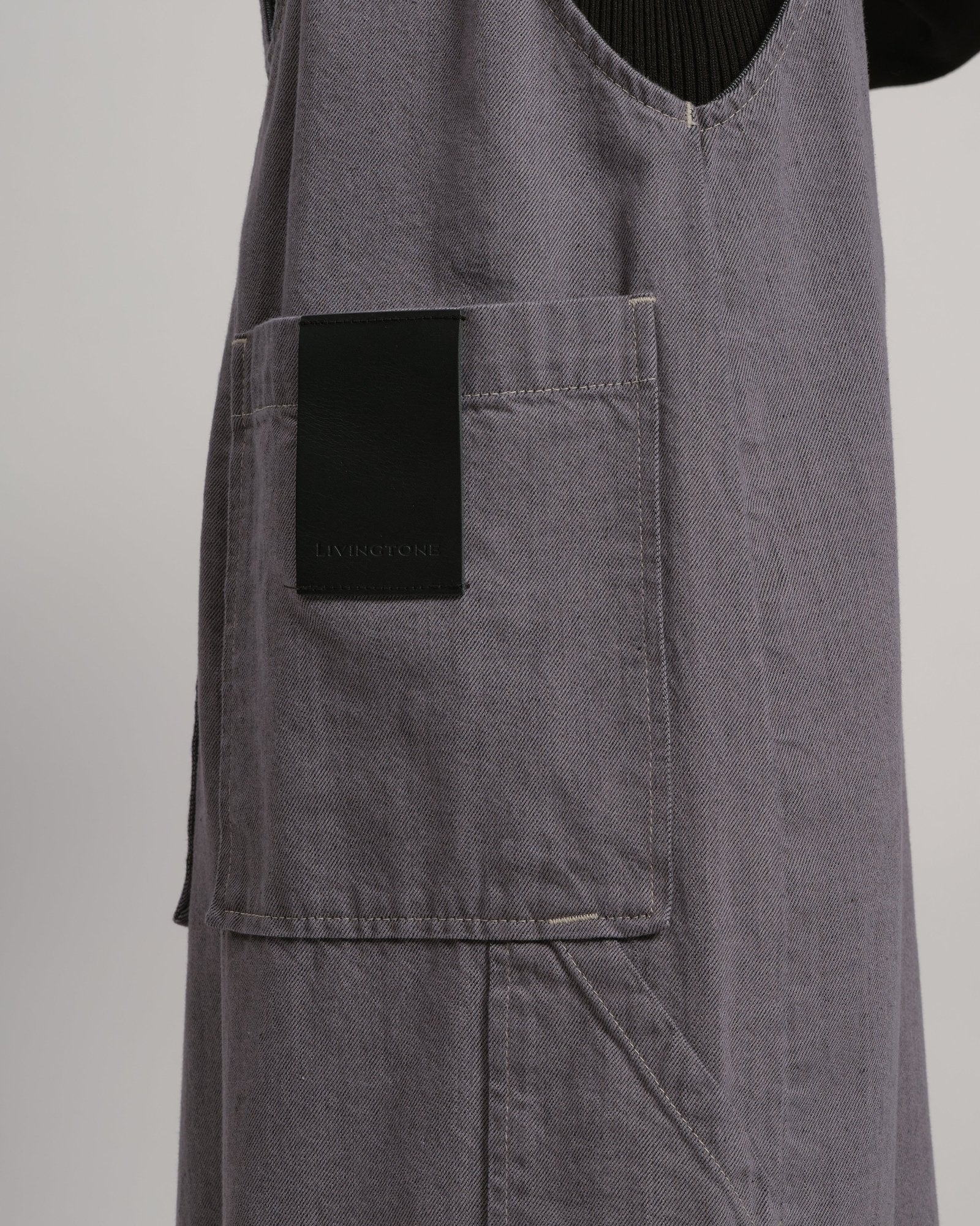 THIERRY - Deep v salopette GREY LIVINGTONE OFFICIAL WEB STORE